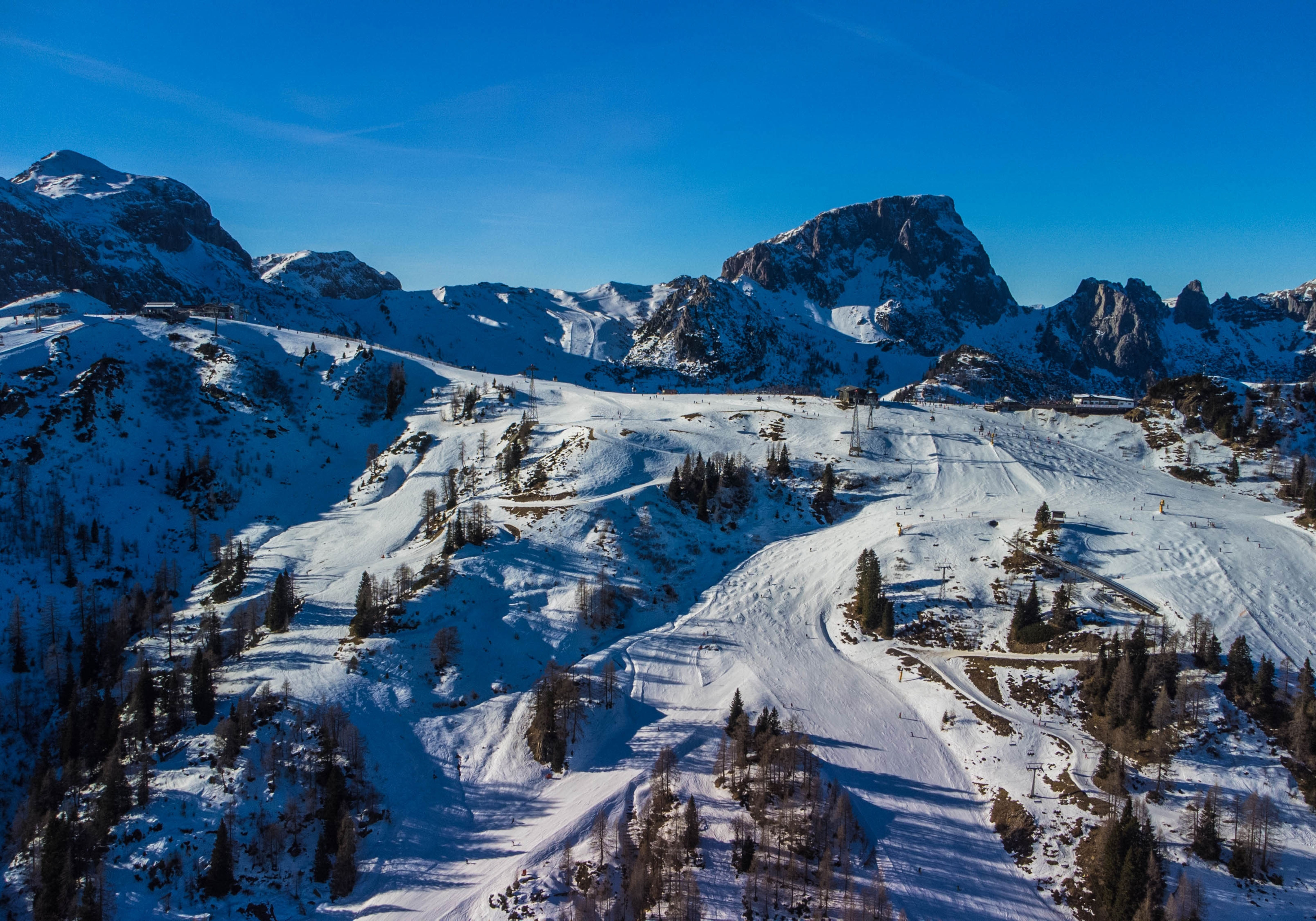 Skifahren, Pressegger See, Österreich
