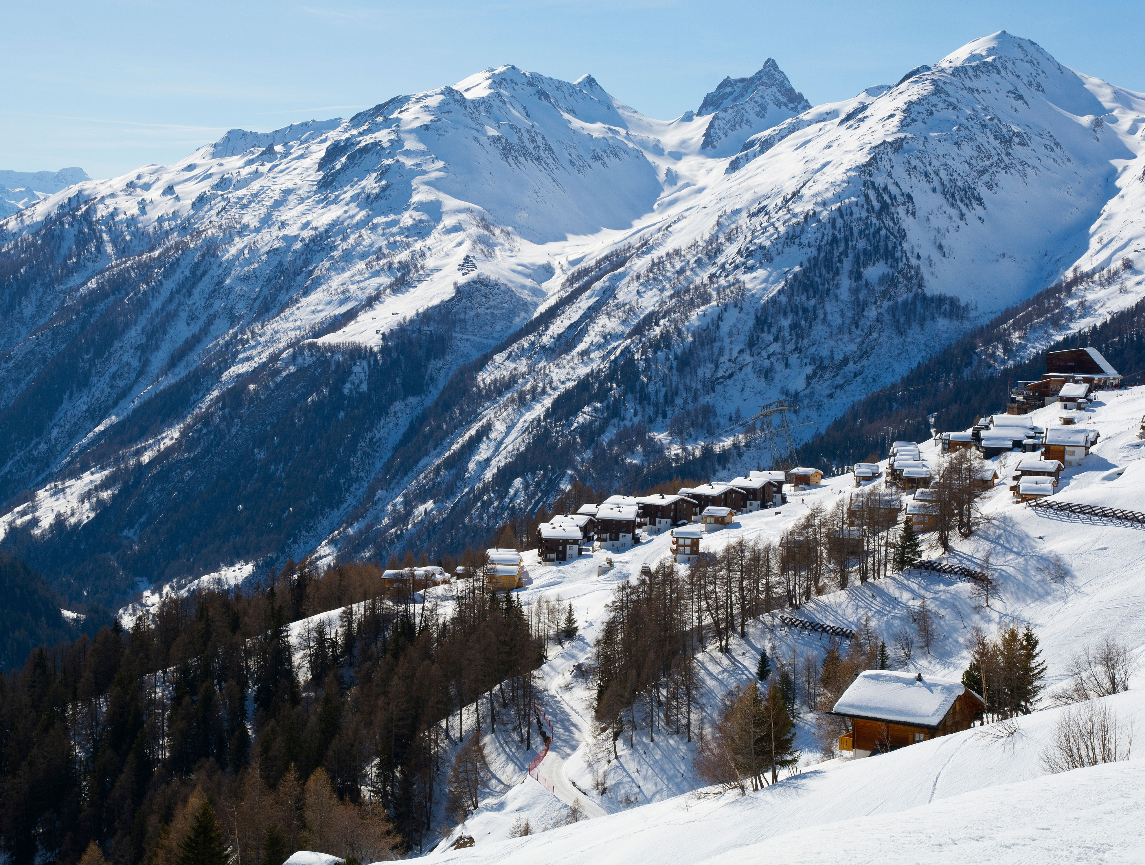 Skifahren, Lauchernalp, Schweiz